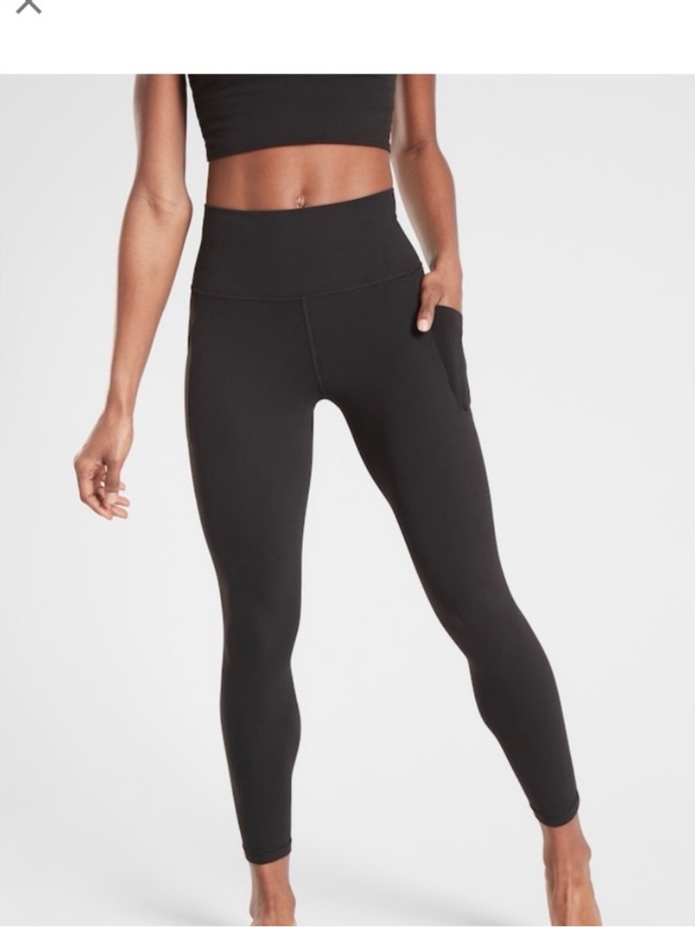 Athleta Black Salutation Pocket II 7/8 High-Rise Pocket Leggings
